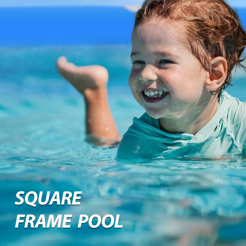 COVERONICS 59x59 Metal Frame Pool Summer - COVERONICS Swimming Pool for Summer aqua Play, Outdoor Indoor Pool Ball/Sand Pit for Backyard Party