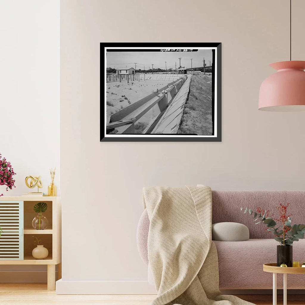 Historic Framed Print, Yuma Main Street aqua Treatment Plant, Jones Street at foot of Main Street, Yuma, Yuma County, AZ - 17, 17-7/8" x 21-7/8"