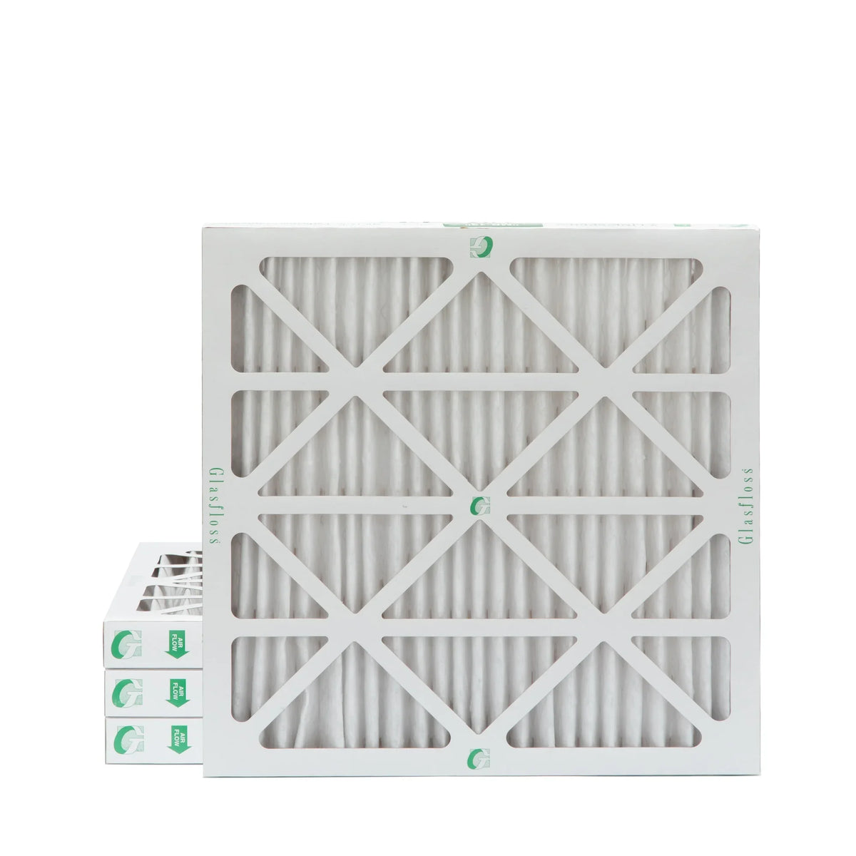 Exact Size: 19-1/2 x 19-1/2 x 1-3/4. Box of 4. Glasfloss ZL 20x20x2 MERV 10 Pleated AC Furnace Air Filters