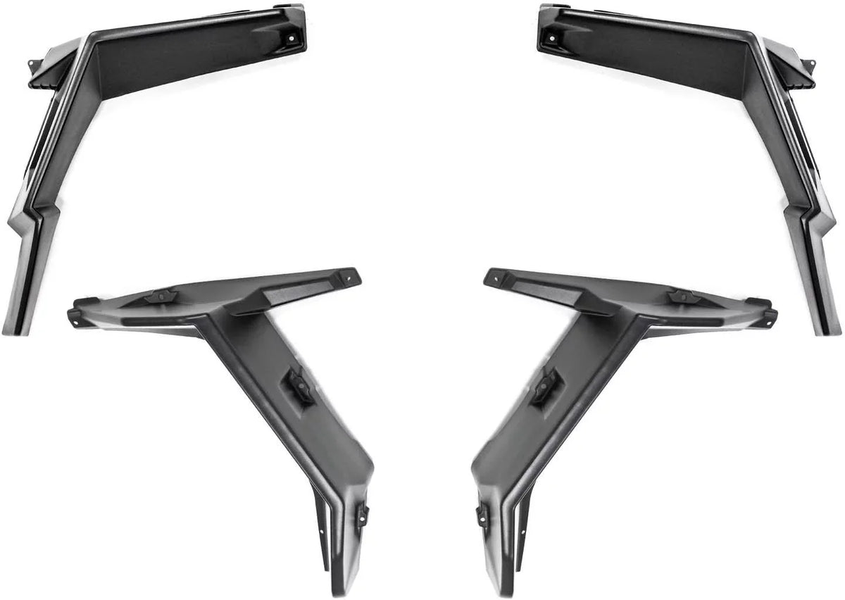 4" Stock|FF-P-RZR-001#ASIN. SuperATV Fender Flares Mud Guards for 2016|2020 Polaris RZR S 1000/2019|2020 RZR S4 1000|2 Front Flares, 2 Rear Flares|8.5" of Protection on Each Side vs