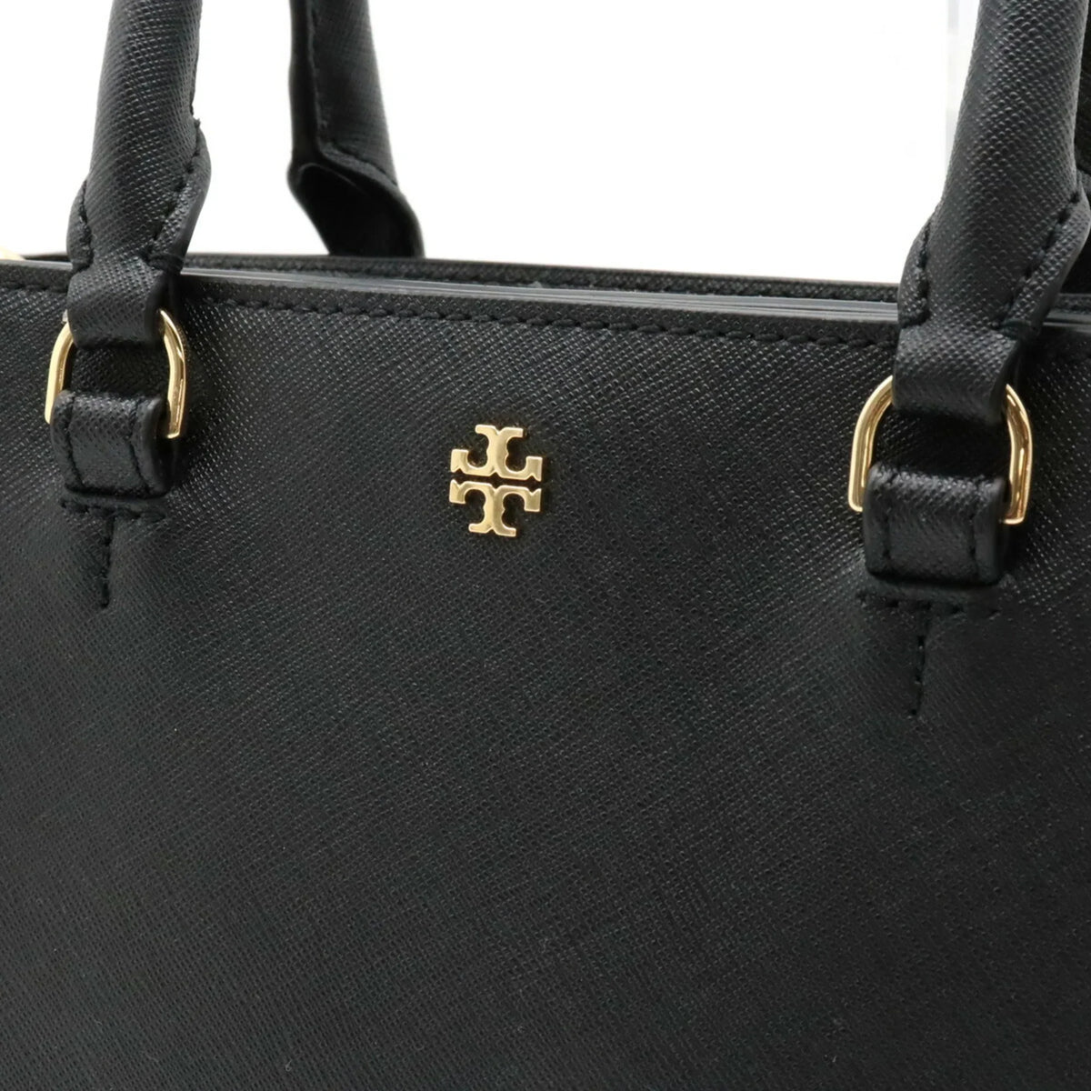Pre-Owned TORY BURCH Tory Burch Handbag Shoulder Bag Leather Black (Like New)