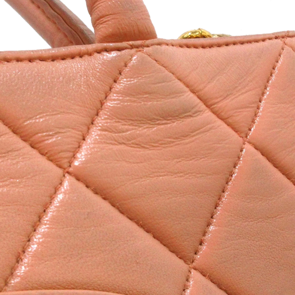Pre-Owned Authenticated Chanel Lambskin Medallion Tote Leather Orange Tote Bag Women (Good)