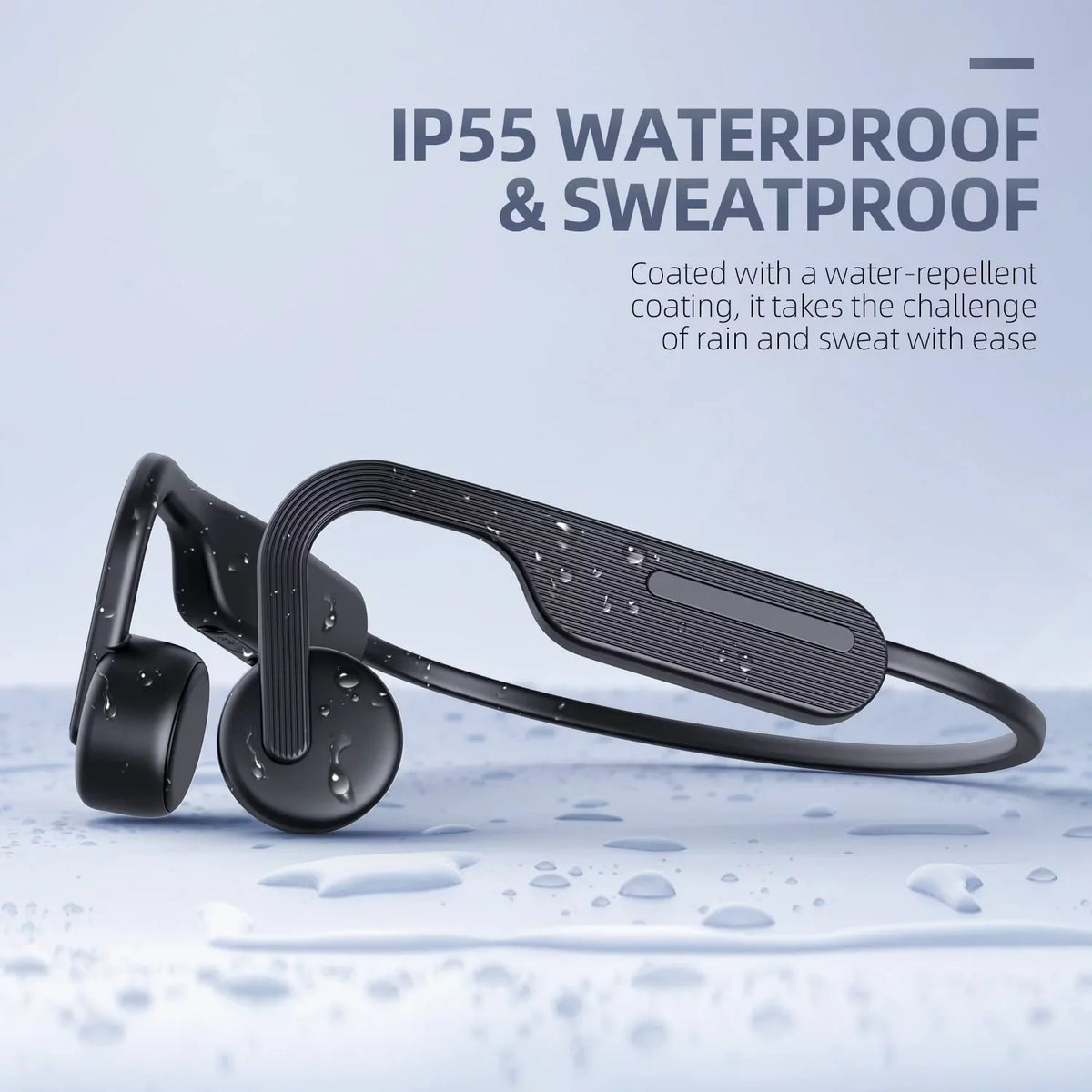 Bone Conduction Headphones, Open Ear Headphones, Bluetooth 5.0 Sports Wireless Earphones, Sweat immune Headset for Running, Cycling, Hiking, Driving