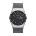Melbye Titanium and Gray Steel-Mesh Day-Date Watch (SKW6078)