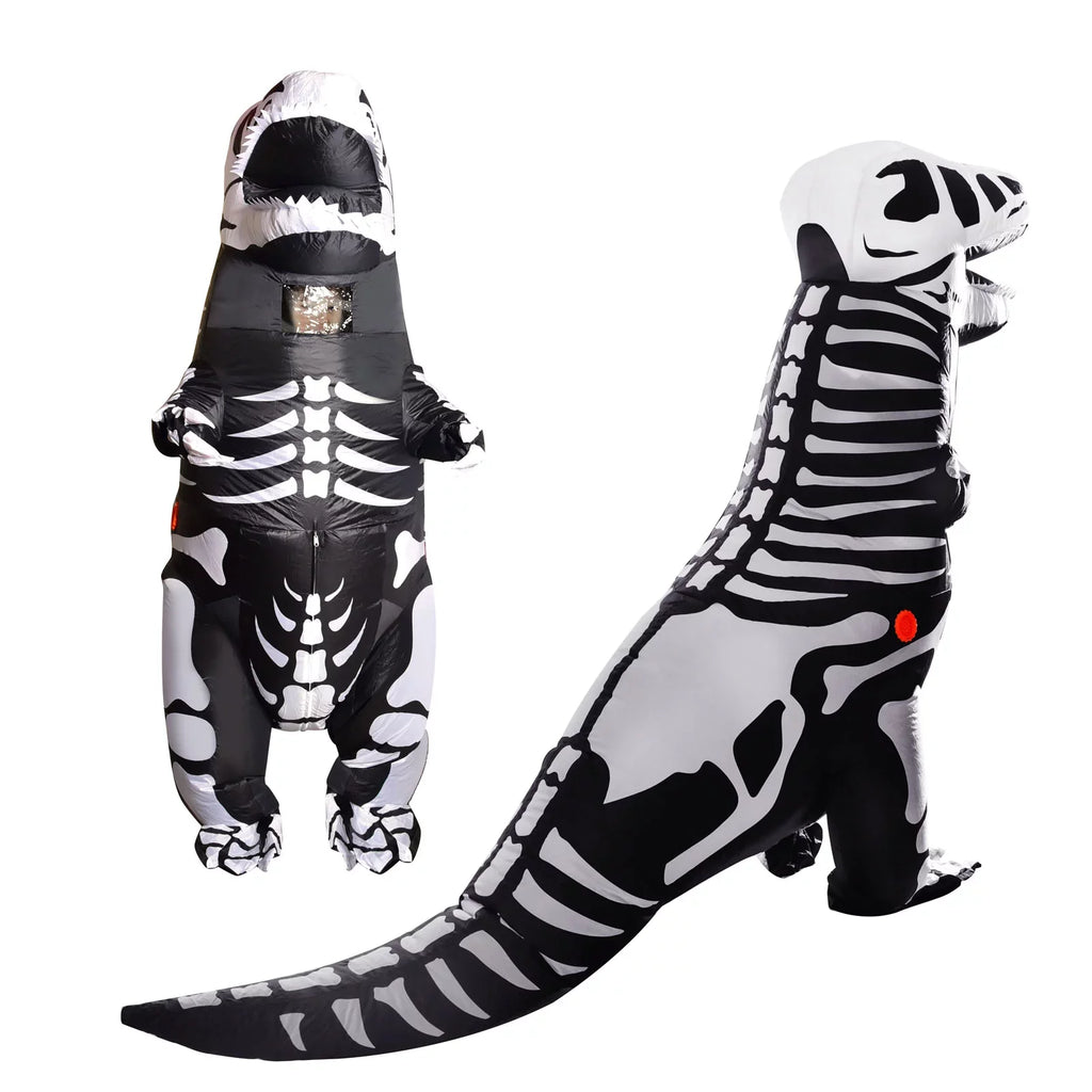 Inflatable Dinosaur Halloween Costume, Full Body Skeleton T-Rex Inflatable Costume,Halloween party supplies,Dress-up for Child,Boys and Girls(Black)
