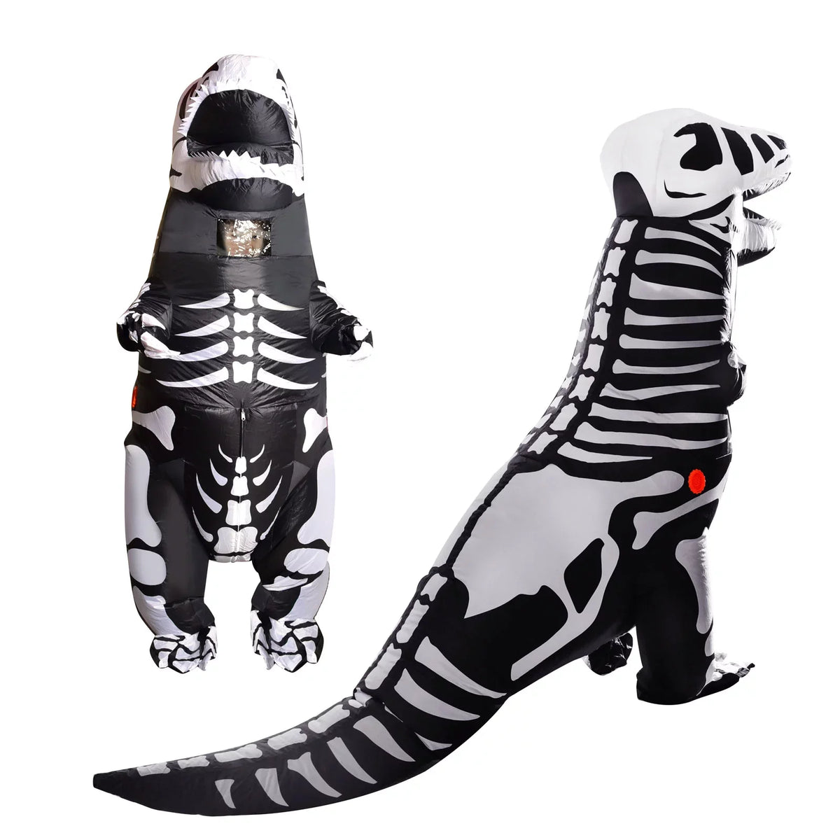 Inflatable Dinosaur Halloween Costume, Full Body Skeleton T-Rex Inflatable Costume,Halloween party supplies,Dress-up for Child,Boys and Girls(Black)