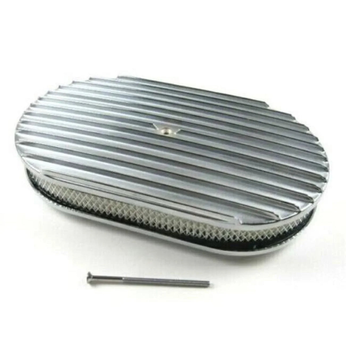 Oval Full Finned Air Cleaner with Element, Polished - BPE-1104. 15 in