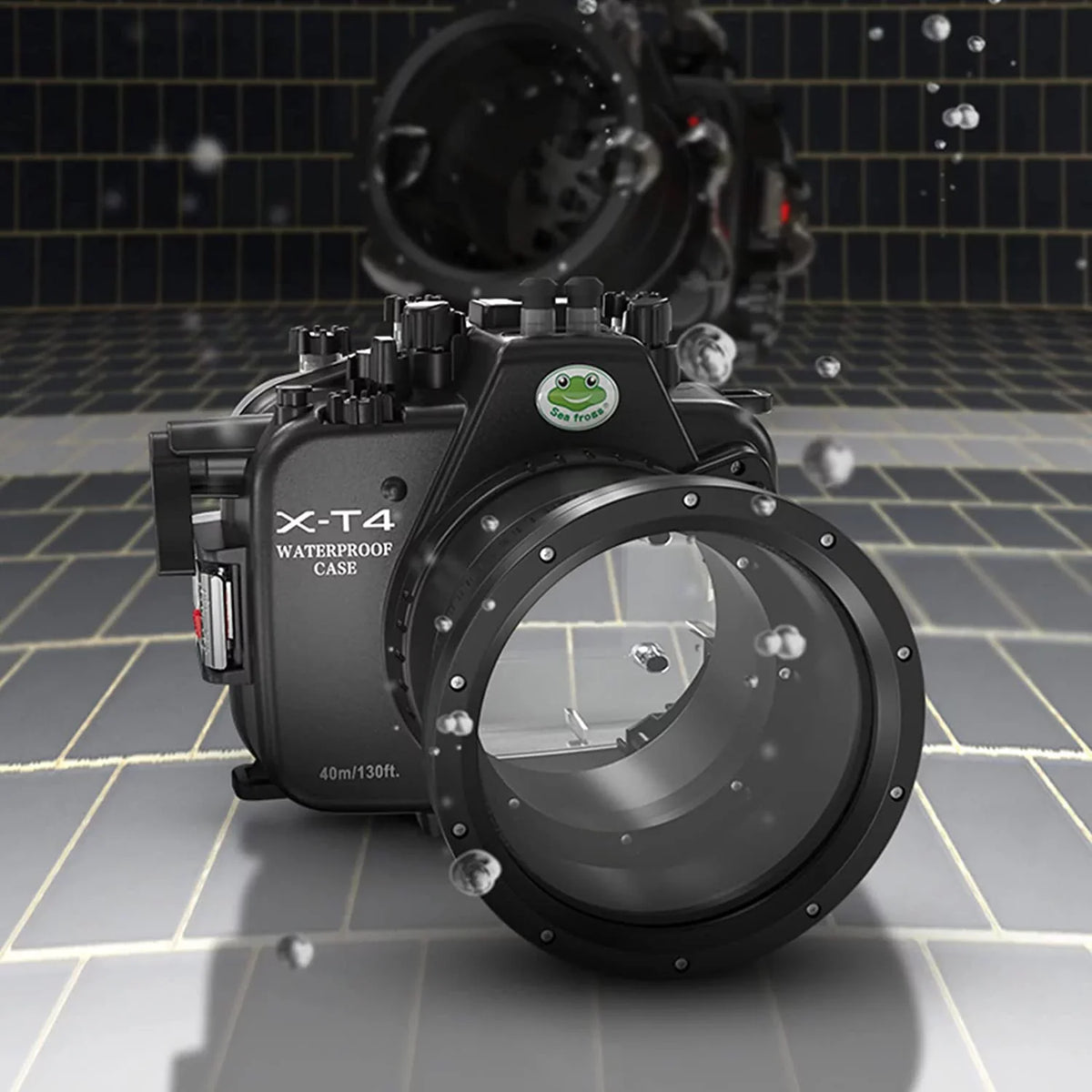 Seafrogs [40M/130FT] Underwater Camera Housing Waterproof Scuba Case for Fujifilm X-T4 Fuji xt4 w/Short Flat Port