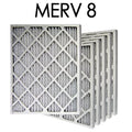 16x25x2 MERV 8 Pleated Air Filter 6PK | 15.5x24.5x1.75 - Actual Size