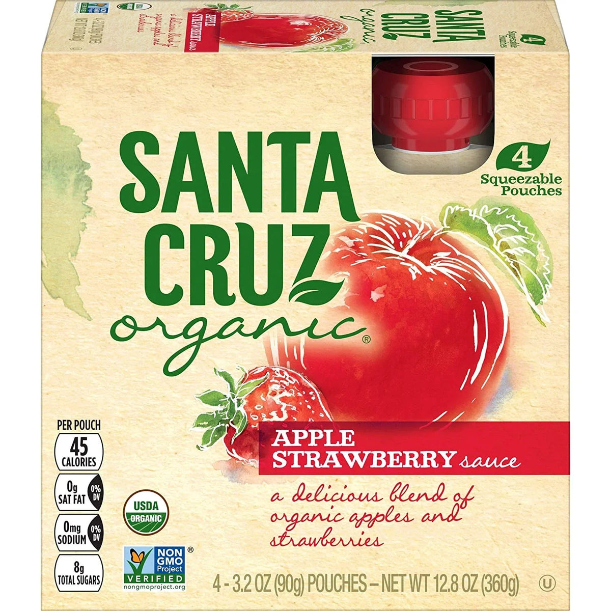 Santa Cruz Organic®  Sauce  Strawberry -- 4 Pouches Pack of 2