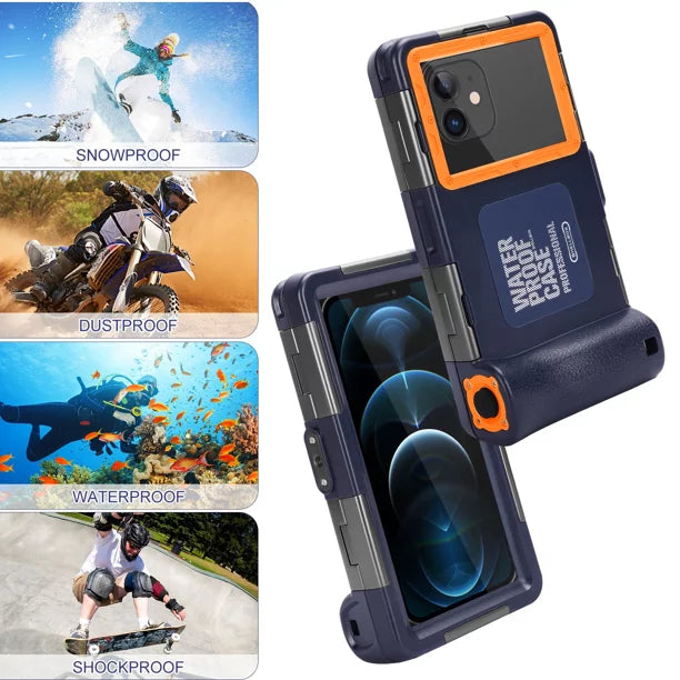 UrbanX Professional [15m/50ft] Swimming Diving Surfing Snorkeling Photo Video Waterproof Protective Case Underwater Housing for  Eluga I7 (2019) And all Phones Up to 6.9 Inch LCD with Lanyard