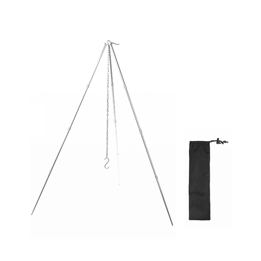 Dazzduo Tripod, Radirus Campfire Portable Outdoor Rack Camping Aibecy for - Folding Bracket Walmeck Tripod Aluminum Bonfire Stand BBQ Foldable BUZHI Detachable Hung Picnic and Pot Alloy Htovila