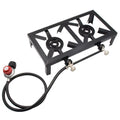 Anself Propane Gas Double Cast Iron Stove for Patio Camping BBQ Cooking (Standard), Durable and Reliable Furnace for Cooking Needs