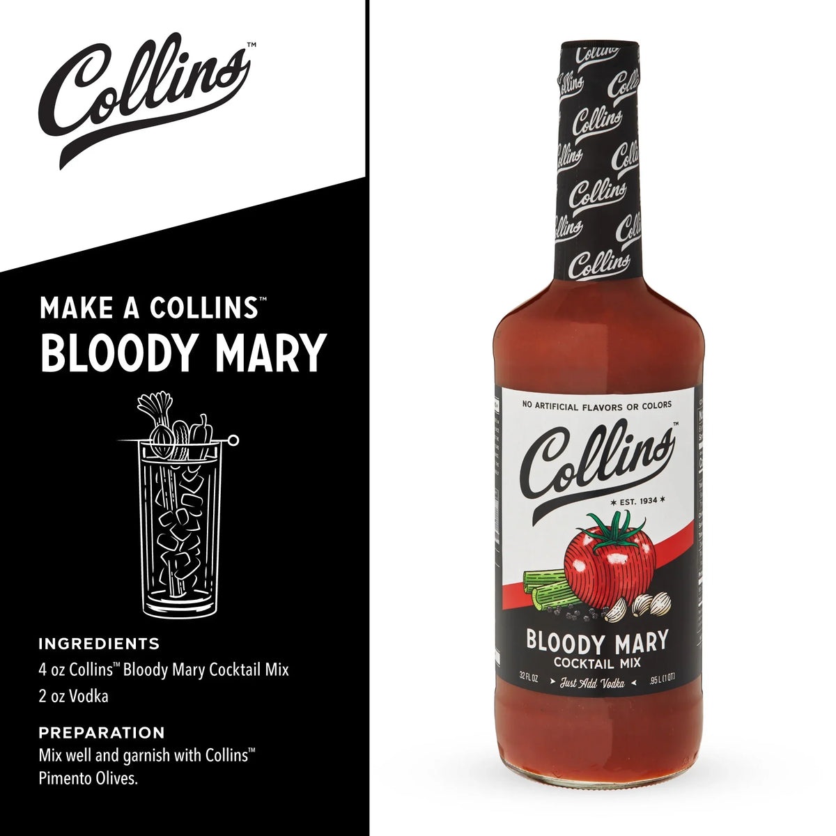Collins Ultimate Bloody Mary Kit - Set of 7 Bar Accessories for Making Drinks
