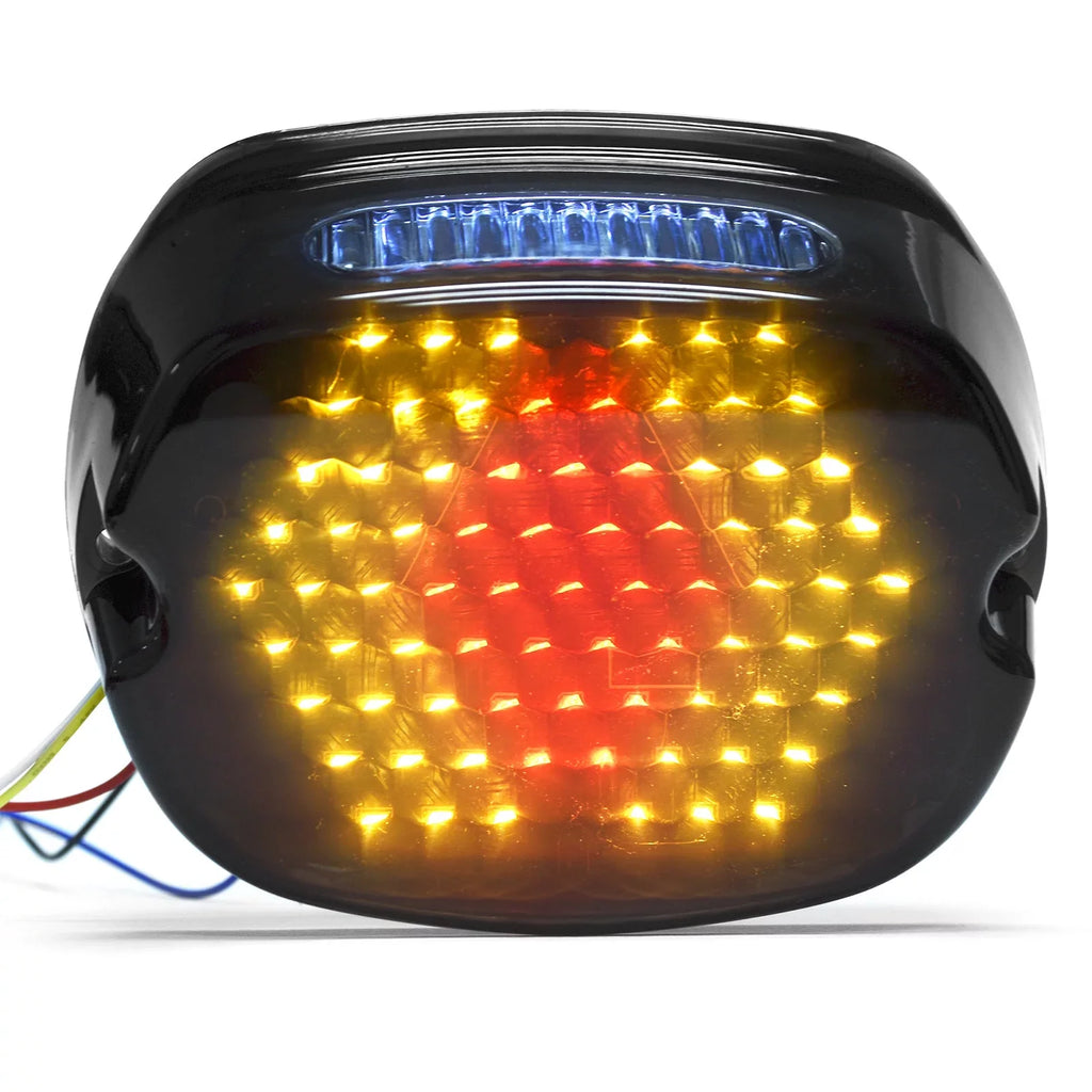 Krator Low Profile Smoke LED Tail Light Turn Signals Brake Light Running Light appropriate with Harley Davidson Ultra Classic Electra Glide CVO FLHTCUSE 2006-2013 - Fits Most 6-1/4" Round Headlights