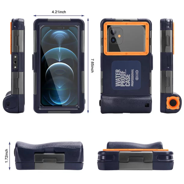 UrbanX Professional [15m/50ft] Swimming Diving Surfing Snorkeling Photo Video Waterproof Protective Case Underwater Housing for Ulefone Armor X9 And all Phones Up to 6.9 Inch LCD with Lanyard