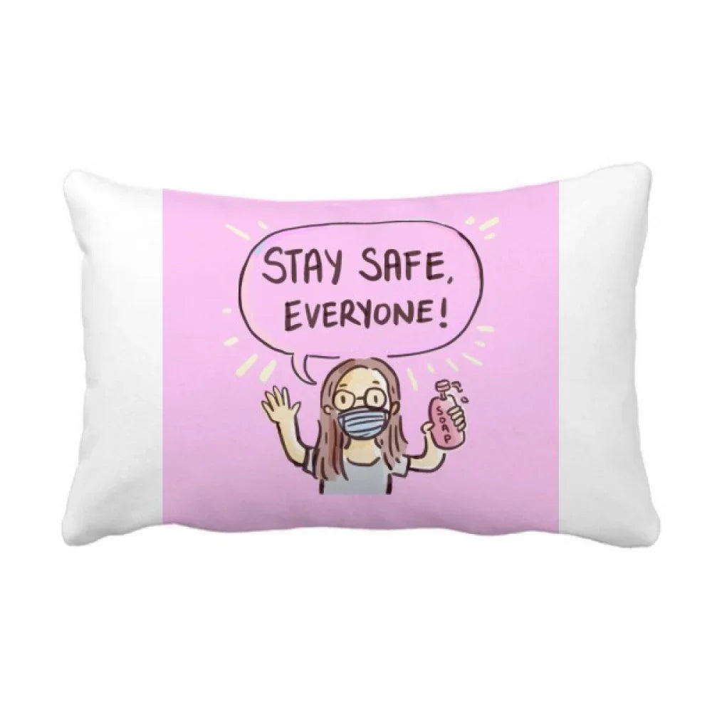 Stay Safe Everyone Facehead Respirator Throw Pillow Lumbar Insert Cushion protector Home Decoration