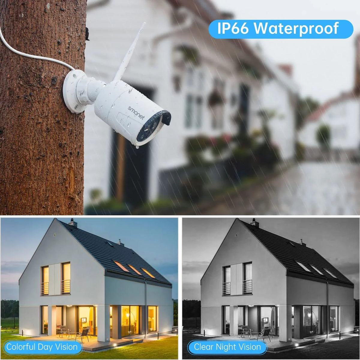 SMONET 3MP Wireless Security Camera System with Audio, 8Pcs 3MP Surveillance NVR Kits, 3TB Hard Drive,8CH 3MP Indoor Outdoor CCTV Cameras,P2P,Night Vision,AI Human Detection