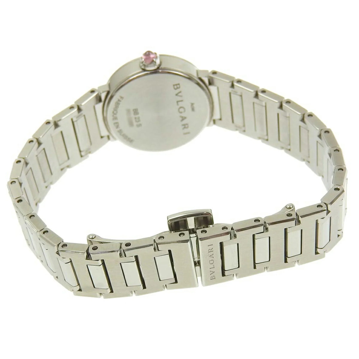 Pre-Owned Bulgari BVLGARI Battery Watch 12P Diamond Mother of Pearl Shell Dial BB23S 103095 (Like New)