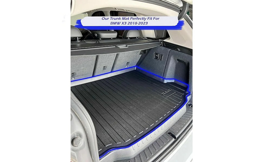 EACCESSORIES EA Cargo Liner – Trunk Mat for  X3 2018-2024 – elements-impervious Trunk Mats for Cars with Raised Lip – Non-Slip Car Trunk Mat Rubber – Easy to Install – Laser Pre-Cut Design