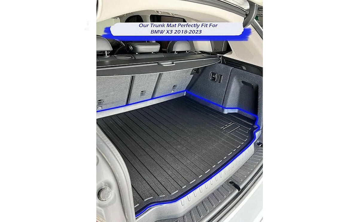EACCESSORIES EA Cargo Liner – Trunk Mat for  X3 2018-2024 – elements-impervious Trunk Mats for Cars with Raised Lip – Non-Slip Car Trunk Mat Rubber – Easy to Install – Laser Pre-Cut Design