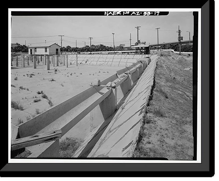 Historic Framed Print, Yuma Main Street aqua Treatment Plant, Jones Street at foot of Main Street, Yuma, Yuma County, AZ - 17, 17-7/8" x 21-7/8"