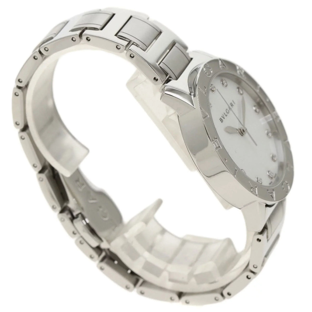 Pre-Owned Bulgari BB37S 12P Diamond Watch Stainless Steel/SS Men's BVLGARI (Good)
