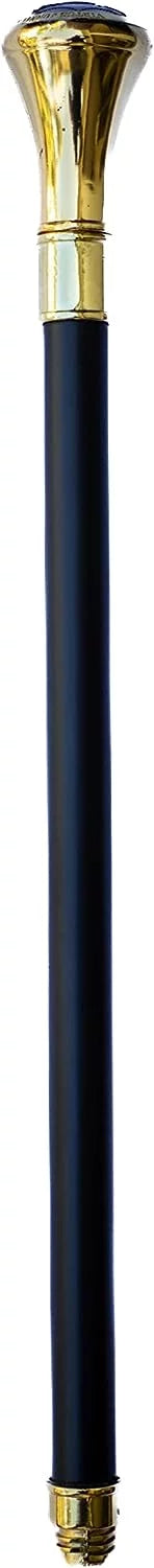 Walking Cane 37" High Masonic Cane with Alloy Metal Ball Shaped Handle, 2-Tone Compass & Square Logo Embossed On Top of The Handle, 2 Piece Dividable Shaft, Rubber Tip at Base