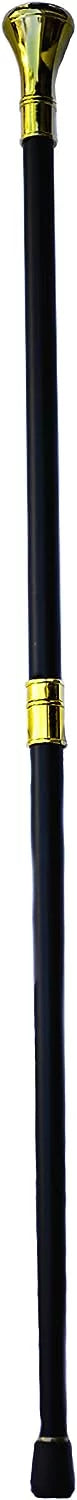 Walking Cane 37" High Masonic Cane with Alloy Metal Ball Shaped Handle, 2-Tone Compass & Square Logo Embossed On Top of The Handle, 2 Piece Dividable Shaft, Rubber Tip at Base