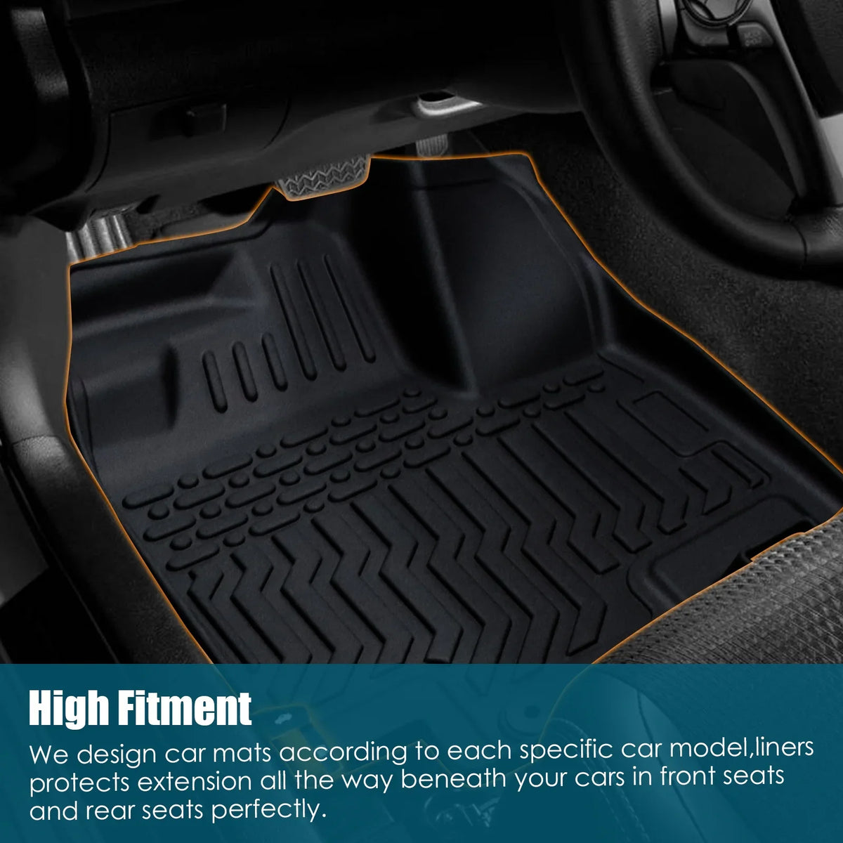 OWSOO Floor Mats,Floor 2020-2023 Bucket Center Car Telluride Bucket Kia Telluride Console Dazzduo Floor Telluride