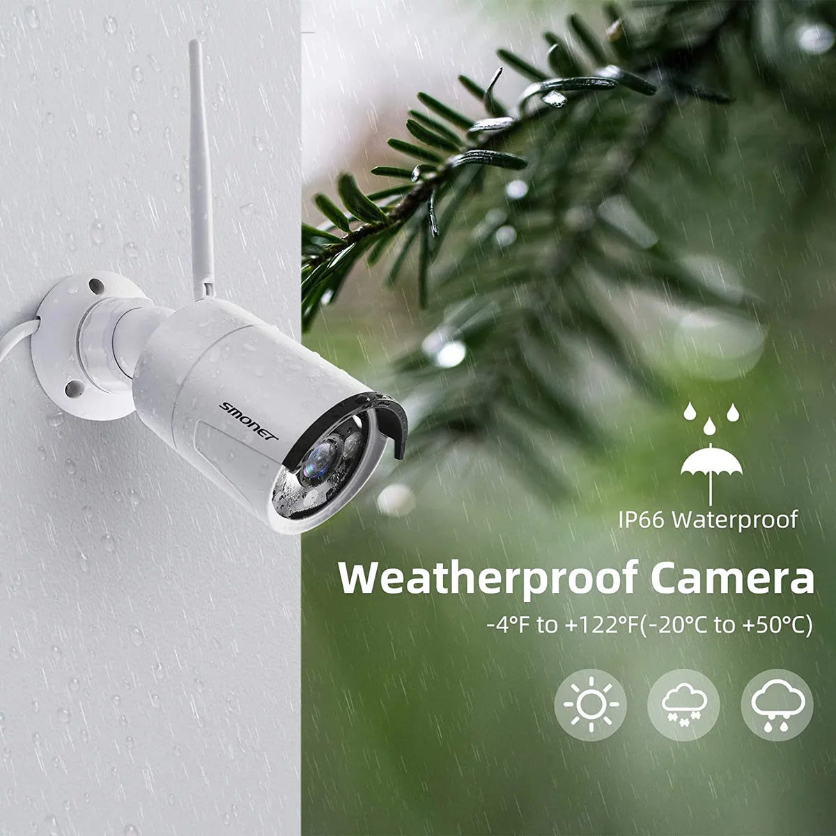 SMONET 3MP Wireless Security Camera System with Audio, 8Pcs 3MP Surveillance NVR Kits, 3TB Hard Drive,8CH 3MP Indoor Outdoor CCTV Cameras,P2P,Night Vision,AI Human Detection