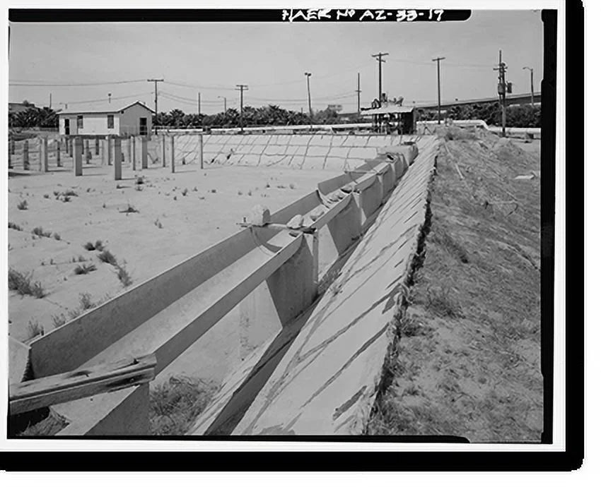 Historic Framed Print, Yuma Main Street aqua Treatment Plant, Jones Street at foot of Main Street, Yuma, Yuma County, AZ - 17, 17-7/8" x 21-7/8"