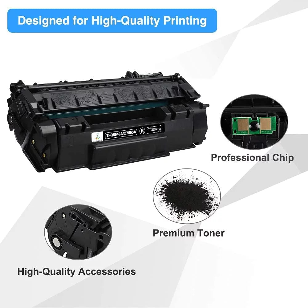 49A 53A Q5949A Halofox 49A Toner Cartridge Replacement for  49A Q5949A 53A Q7553A 49X Q5949X for  Laserjet 1320 1320n 3390 1160 1320tn 1320nw 3392 P2015 P2015dn Printer Ink (Black, 6-Pack)