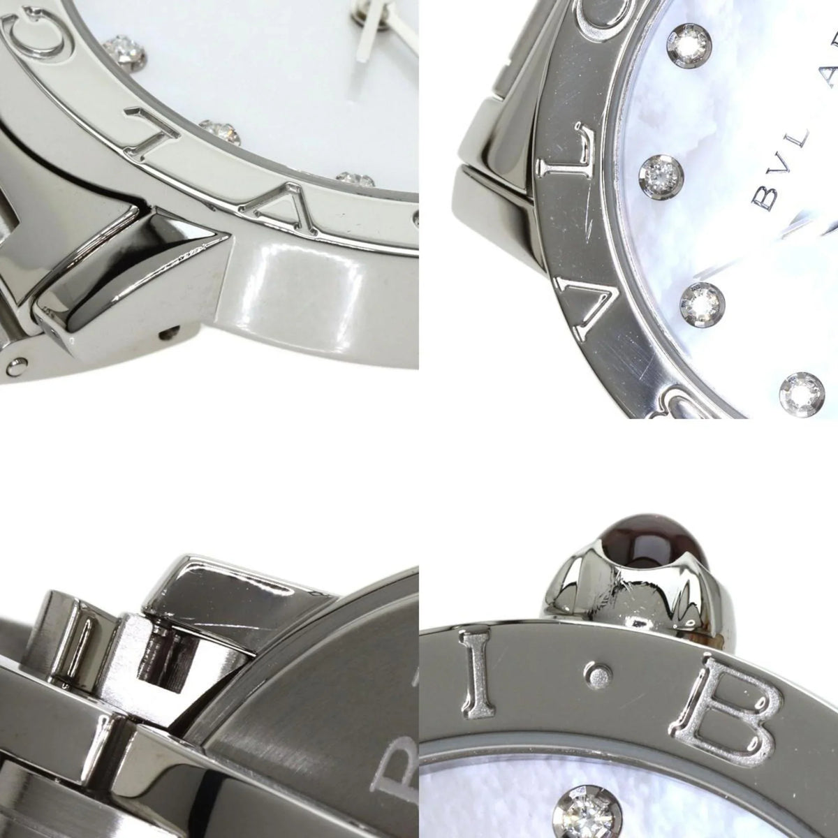 Pre-Owned Bulgari BB37S 12P Diamond Watch Stainless Steel/SS Men's BVLGARI (Good)