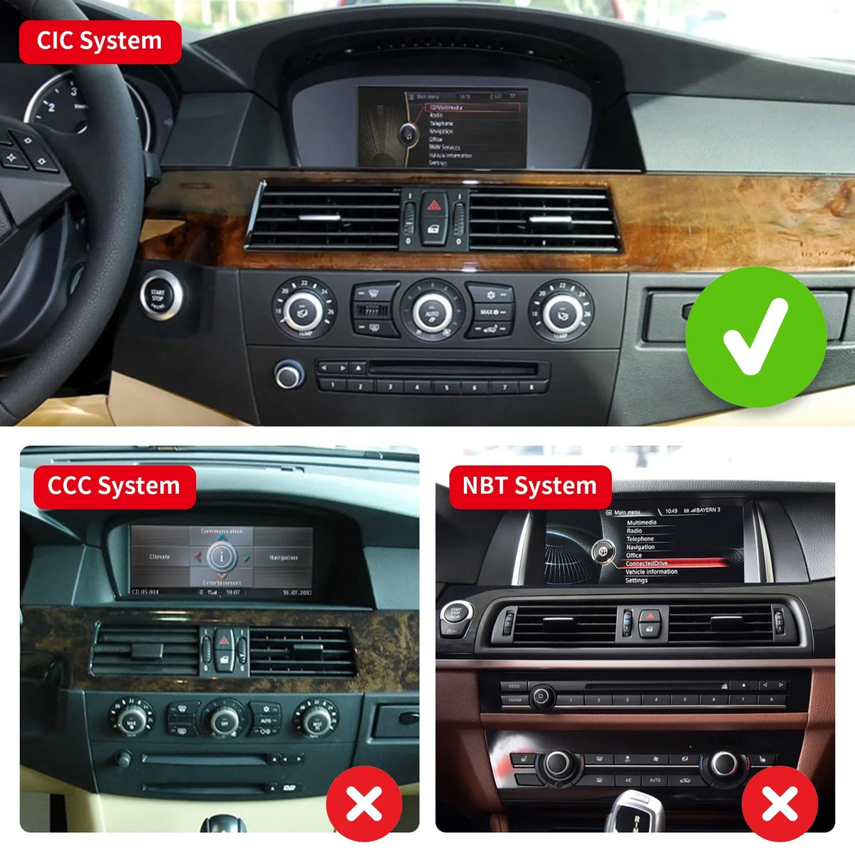 Road Top Android 13 Car Radio 8.8 Inch Touchscreen for 2010-2013  3/5 Series E60/E61/E90/E91/E92 with CIC, Multimedia Car Radio Supports  Carplay, Android Auto, Mirrorlink, 8G + 256G