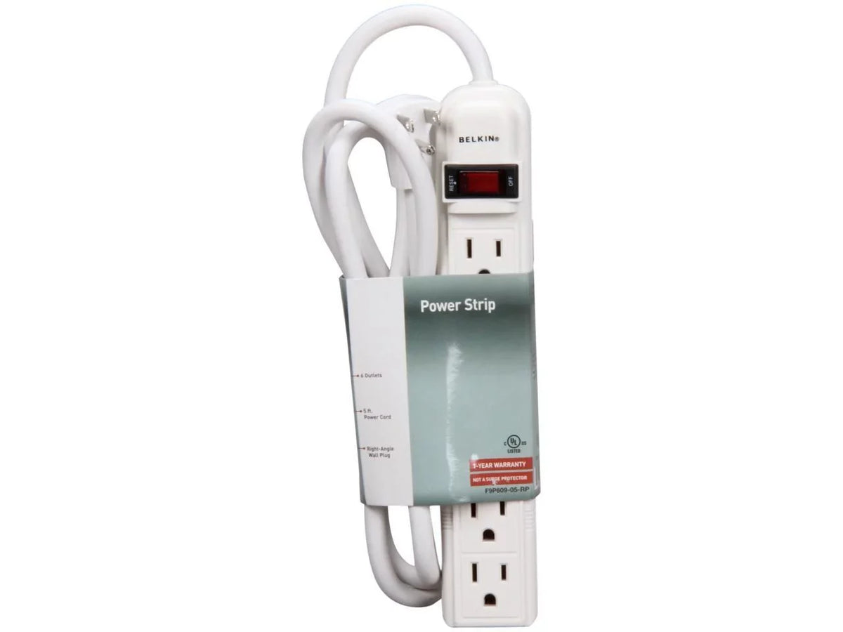 Cord Length. BELKIN F9P609-05R-DP 6 Outlets Power Console 5 ft