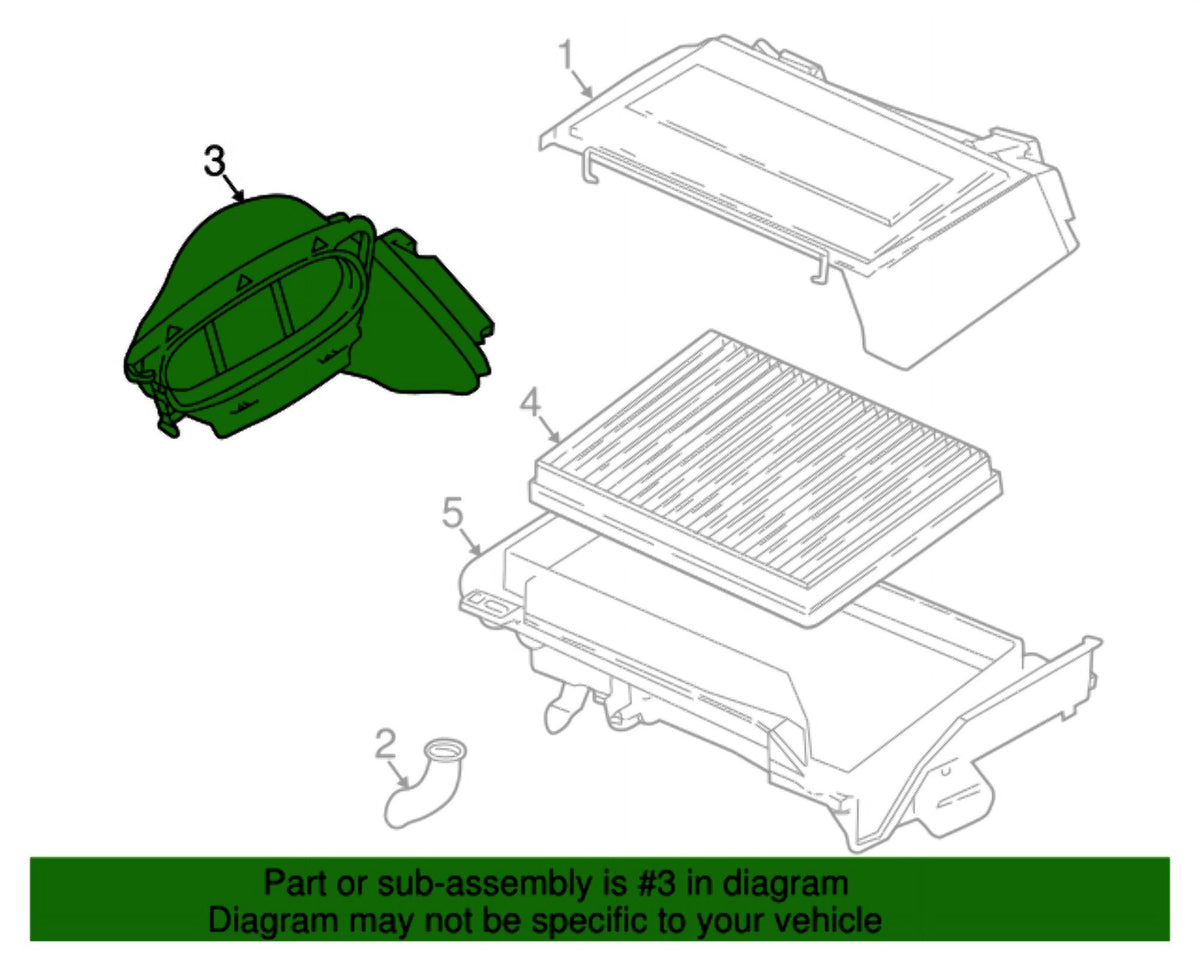 New Genuine  Right Micro-filter Air Channe (1997-2003) OE 64318379620