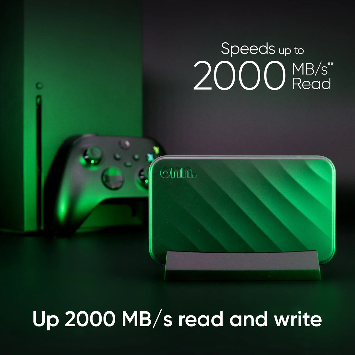 Gaming Portable SSD 1TB matching with Xbox One and Xbox Series X|S. onn
