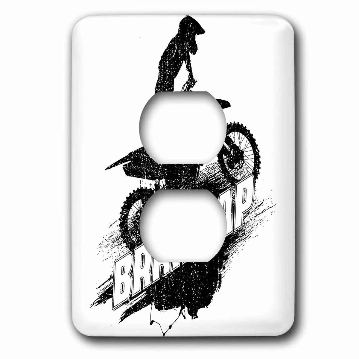 3dRose Brraaap Enduro Offroader Motorbike Motocross Biker Racing - 2 Plug Outlet wrap (lsp_294724_6)