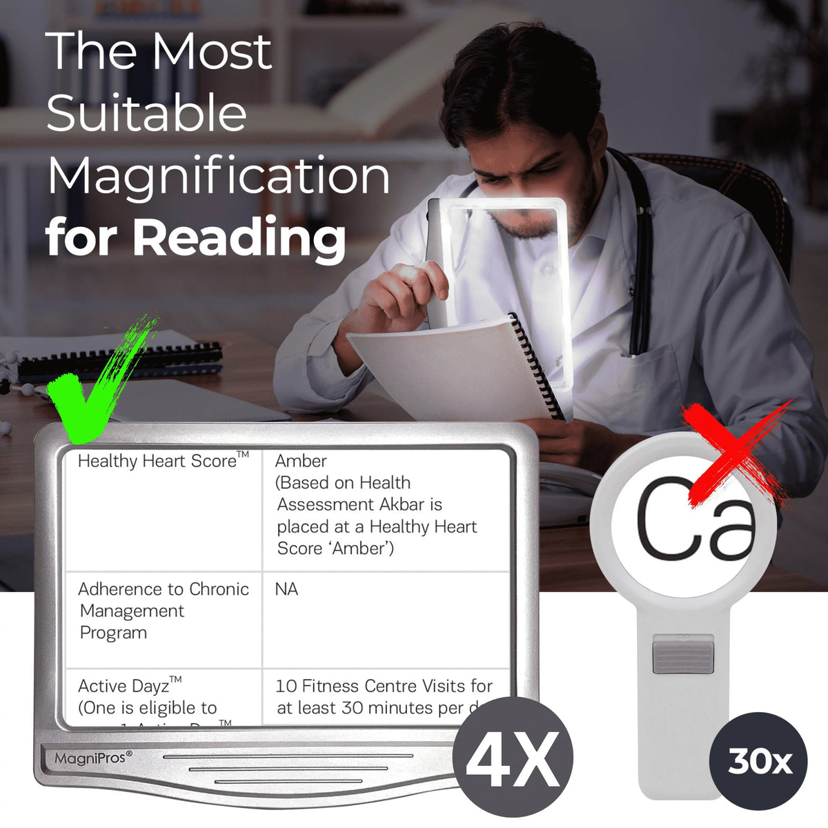 MagniPros 5X Large LED Page Magnifier for Reading & Anti-Glare Lens to Reduce Eye Strain-Perfect for Small Print, Aging Eyes, Low Vision & Seniors