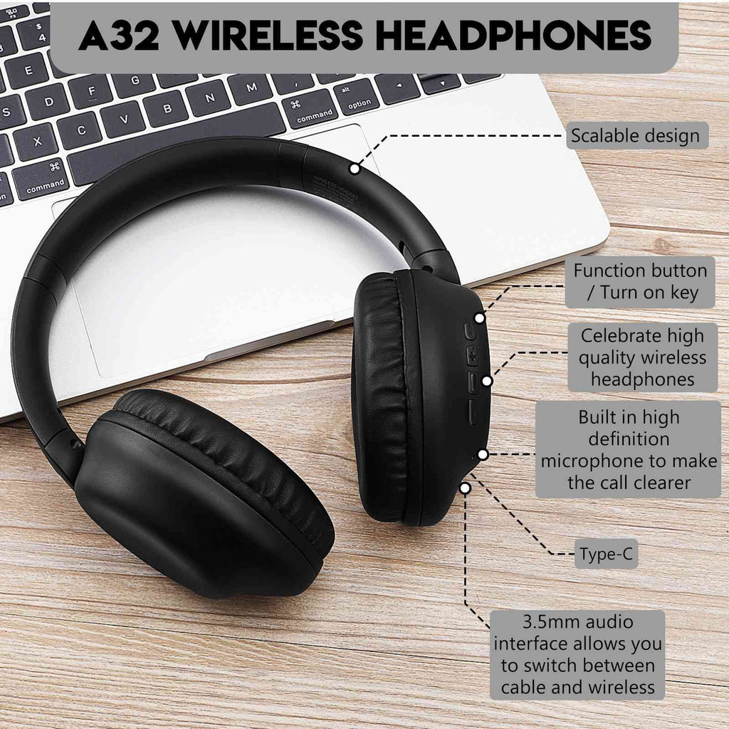 UrbanX UX991 Wireless Bluetooth Stereo Earphones High Resolution Audio Deep Bass Superior Comfort Over The Ear Headphones with Mic for  Zenfone Max Pro (M1) ZB601KL/ZB602K phone Call Support