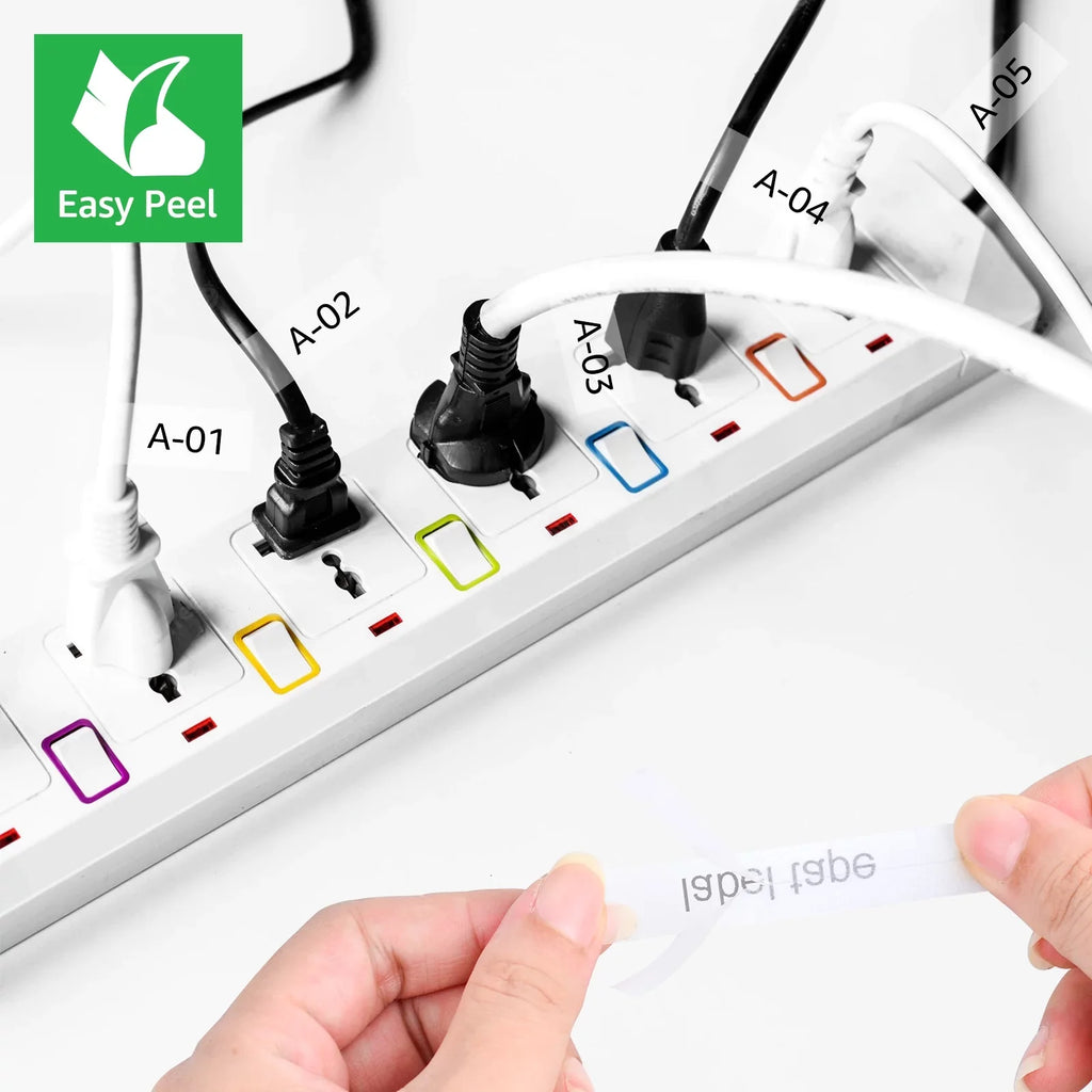 GREENCYCLE 6PK matching for Brother P-touch 12mm x 8m Black on Clear TZ TZe TZe-FX131 TZ-FX131 TZe-131 TZ-131 Flexible ID Cable Wire Label Tape