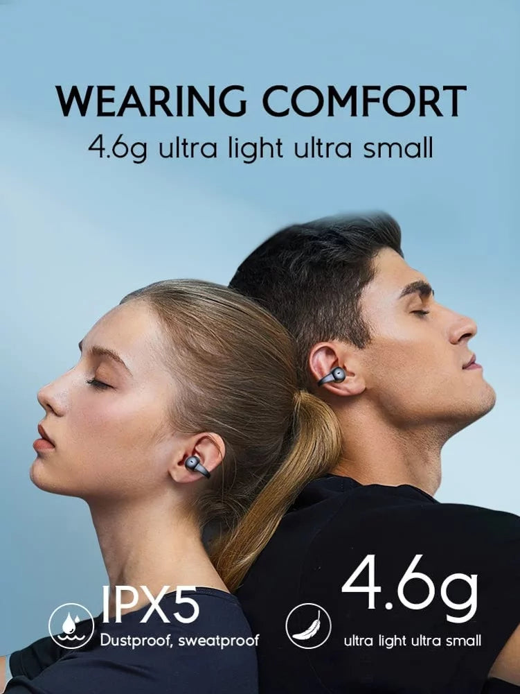 Wireless Ear-Clip TWS Earphones for  Galaxy Z Fold5/Flip5 Phones - Bluetooth Earbuds Bone Conduction Headphones True Stereo Charging Case Hands-free D9G matching With Galaxy Z Fold5/Flip5