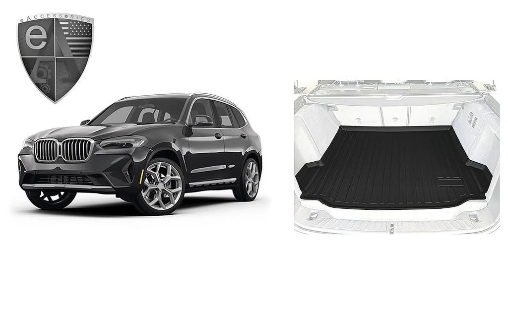 EACCESSORIES EA Cargo Liner – Trunk Mat for  X3 2018-2024 – elements-impervious Trunk Mats for Cars with Raised Lip – Non-Slip Car Trunk Mat Rubber – Easy to Install – Laser Pre-Cut Design