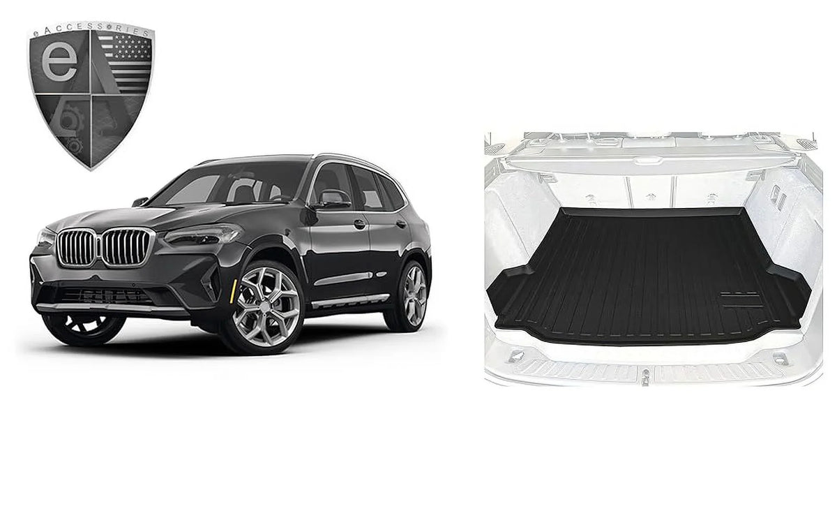 EACCESSORIES EA Cargo Liner – Trunk Mat for  X3 2018-2024 – elements-impervious Trunk Mats for Cars with Raised Lip – Non-Slip Car Trunk Mat Rubber – Easy to Install – Laser Pre-Cut Design
