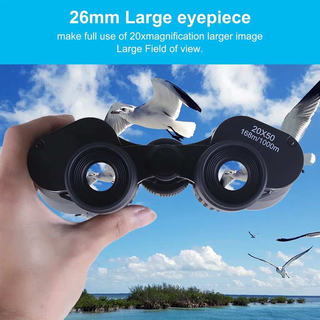 20x50 Binoculars for Adults Kids, Low Light Night Vision, Clear BAK4 Prism FMC Lens, For Bird Watching, Outdoor Sightseeing