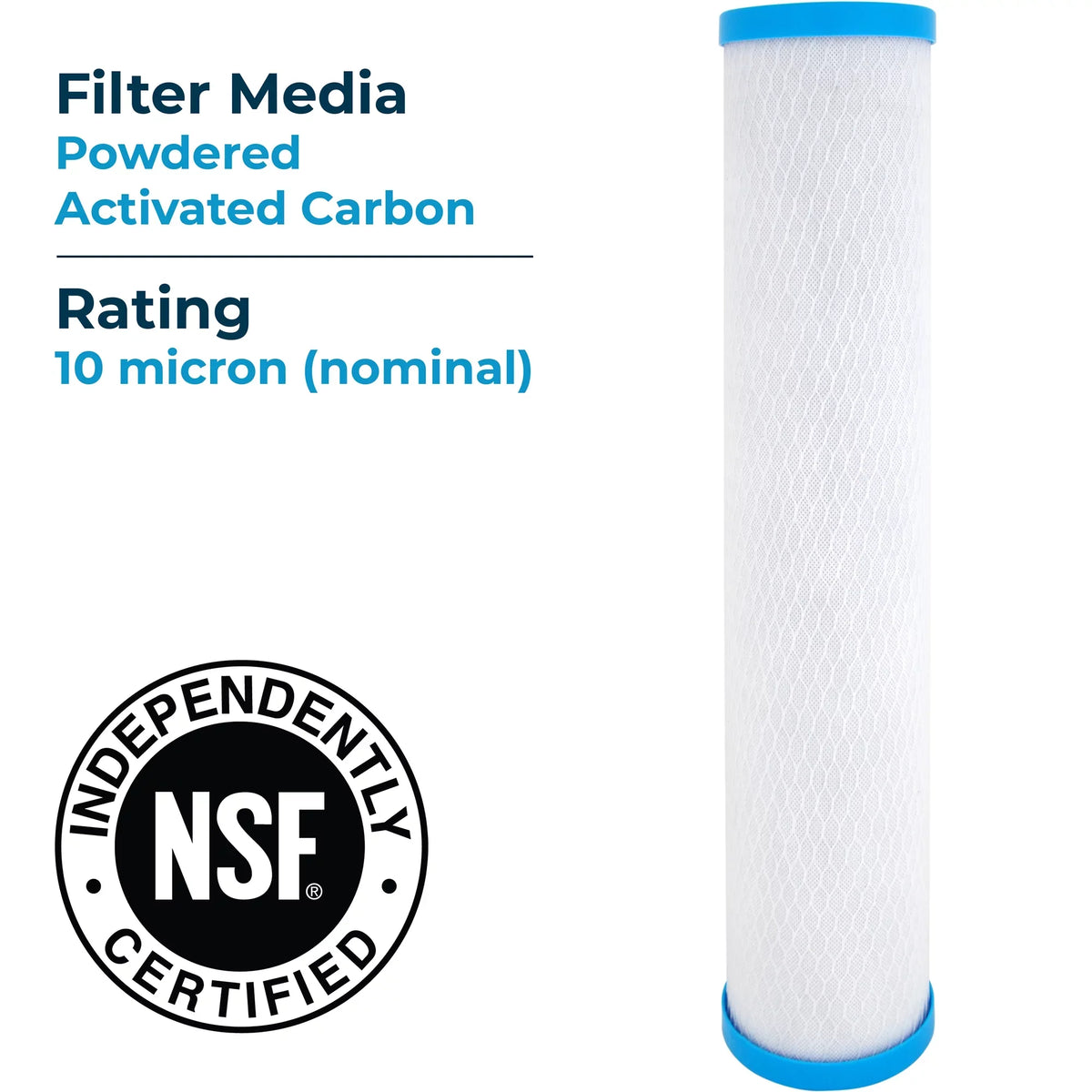 SpiroPure 20 x 4.5" PAC NSF Carbon Block moisture Filter, 10 Micron (4 Pack)