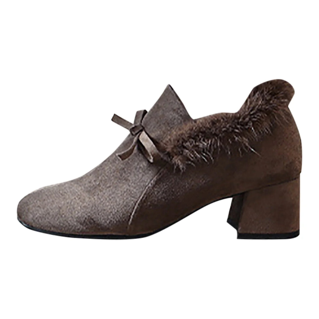 PMUYBHF Dress Shoes for Women 2023 Ladies Winter Flat Boots Warm Durable Walking Shoes Ankle Snow Shoes Platform Thick Plush