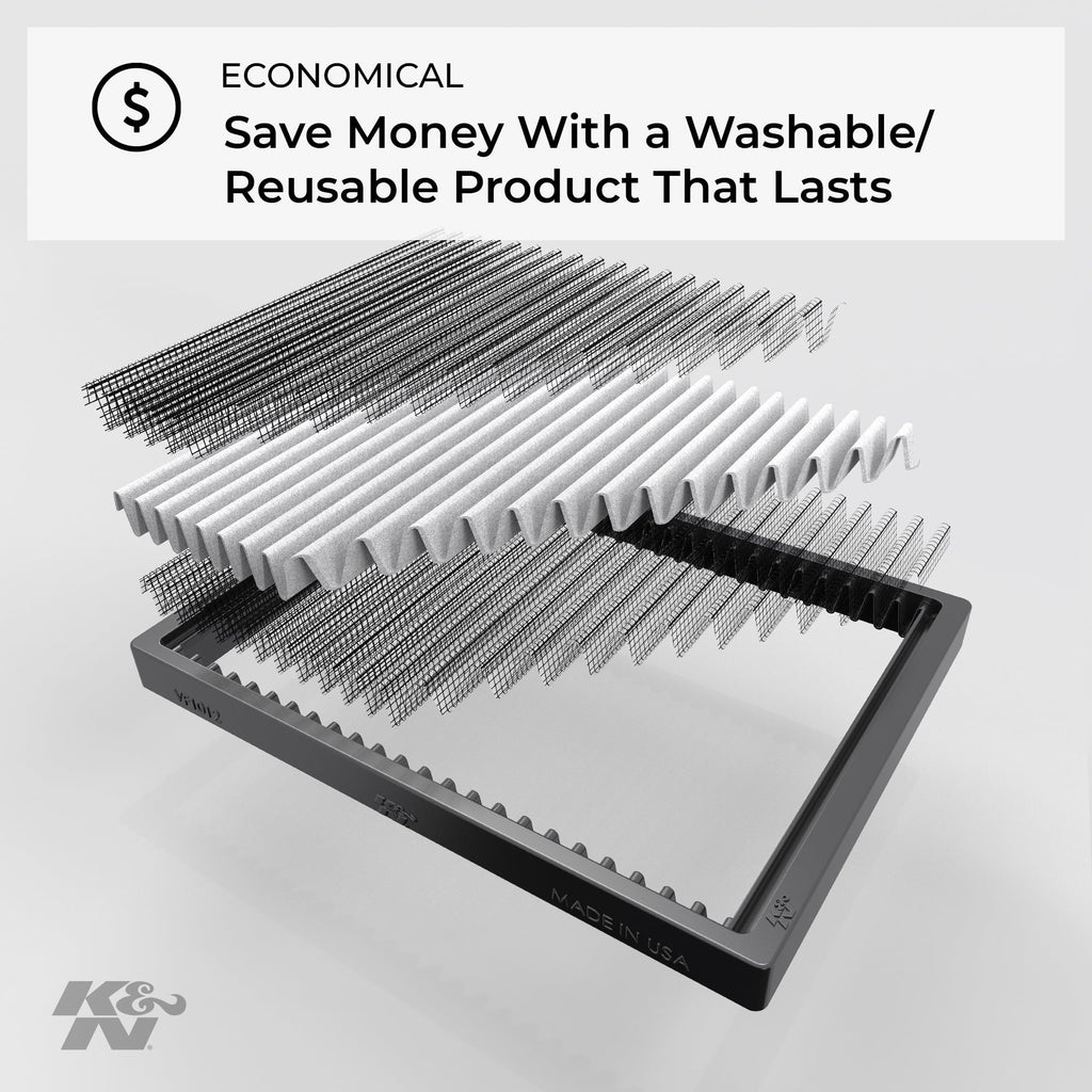 K&N Cabin Air Filter: Washable and Reusable: Designed For Select 2005-2014  Mustang Vehicle Models, VF2020