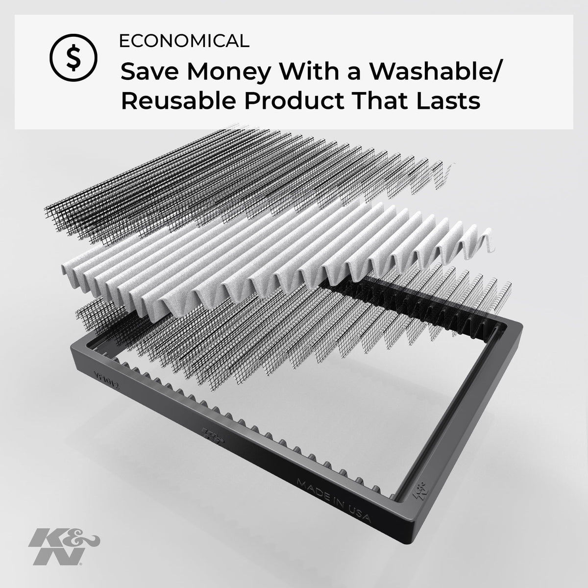K&N Cabin Air Filter: Washable and Reusable: Designed For Select 2005-2014  Mustang Vehicle Models, VF2020